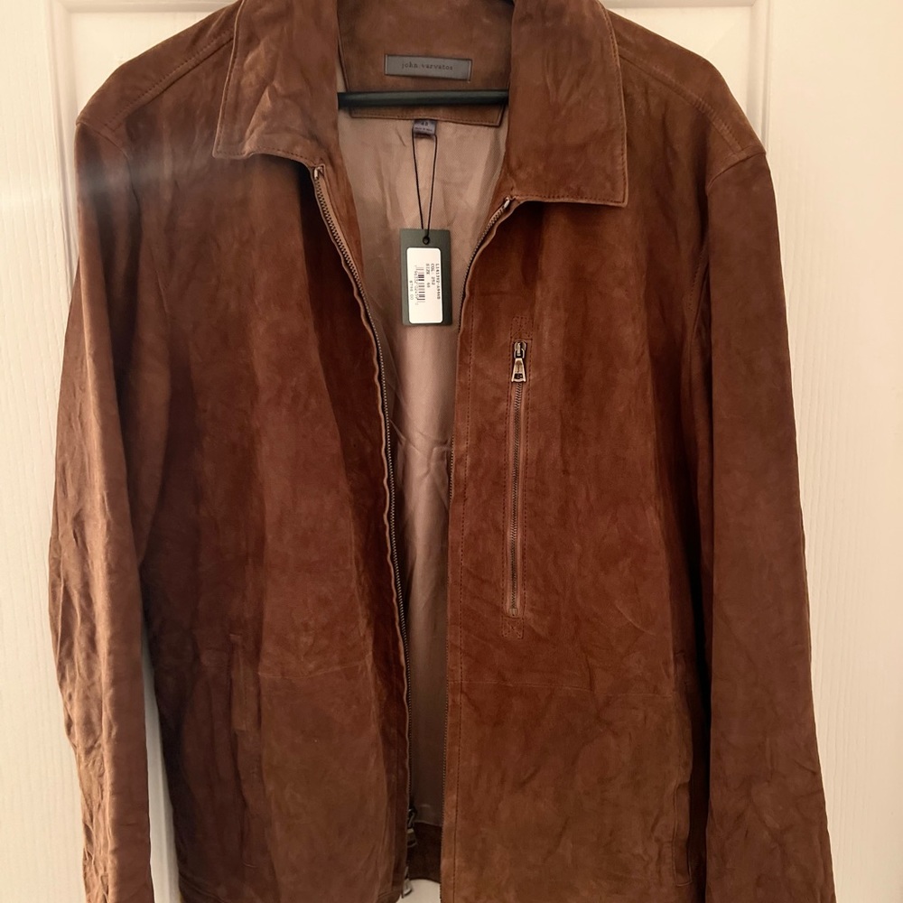 John varvatos brown suede jacket